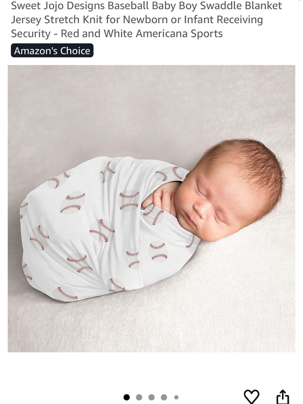 SweetJojo Designs Baseball Swaddle Blanket